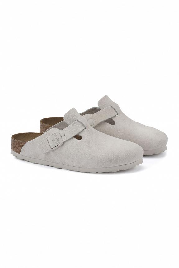 Birkenstock Boston Suede Leather Antique White